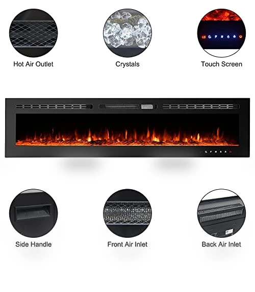70 inch Electric Fireplace Insert — Electric Heating Solutions, CharaVector