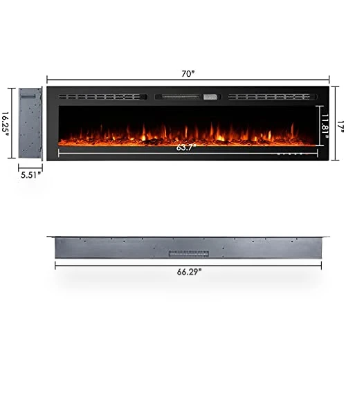 70 inch Electric Fireplace Insert — Electric Heating Solutions, CharaVector
