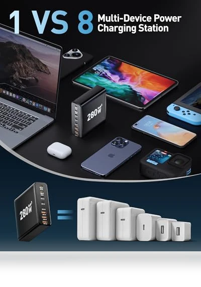 8-Port USB C Charging Station — Chargers & Adapters, Ediliow