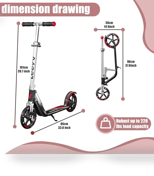 Adjustable Height Foldable Scooter — Push Scooters, LEEYV