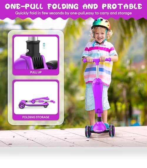 Adjustable Height Kids Kick Scooter with Removable Seat — Balance Bikes, EVLIQUIL