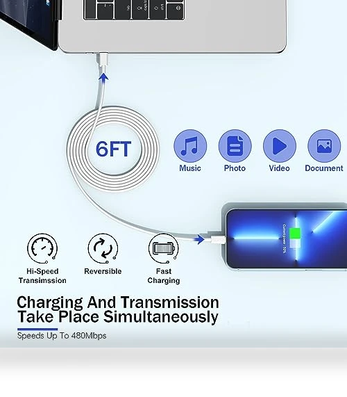 Fast Charger iPhone 3Pack with 6FT USB C to Lightning Cable — Lightning, Shenzhen huangxingfu Technology Co.,Ltd.