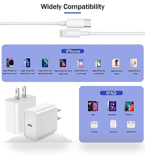 Fast Charger iPhone 3Pack with 6FT USB C to Lightning Cable — Lightning, Shenzhen huangxingfu Technology Co.,Ltd.
