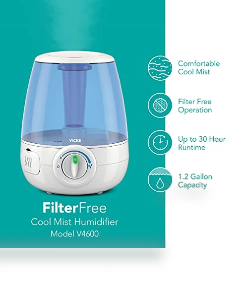 Filter-Free Ultrasonic Humidifier — Air Moisturizers, Vicks