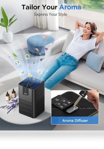 H13 HEPA Air Purifier with Aromatherapy Function — HEPA Air Purifiers, Mooka