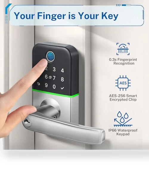 Keypad Smart Door Lock with Handle — Smart Home Security, KUCACCI