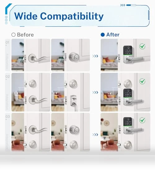 Keypad Smart Door Lock with Handle — Smart Home Security, KUCACCI