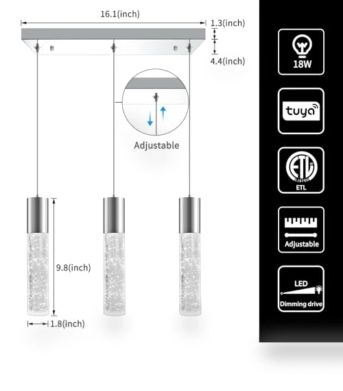 Smart 3-Light LED Pendant Lighting — Pendants, OKELI