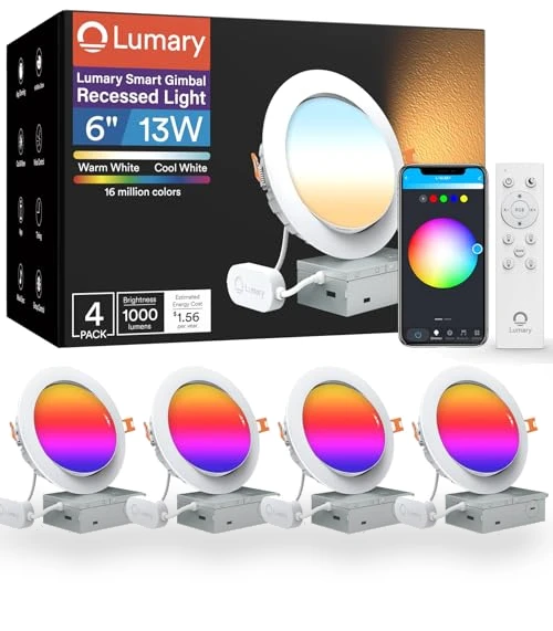Smart Gimbal Recessed Lighting 6 Inch — LED, Lumary