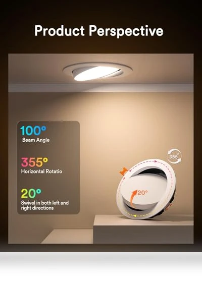 Smart Gimbal Recessed Lighting 6 Inch — LED, Lumary