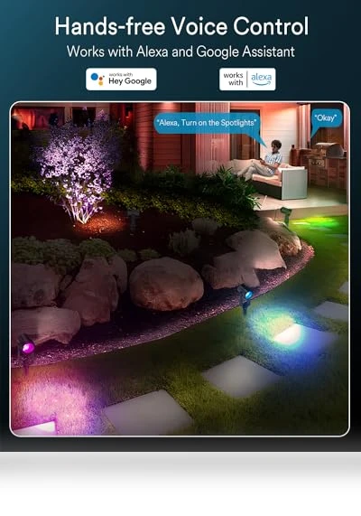 Smart Landscape Spotlights, 4 Pack — Garden Illumination, Ligency