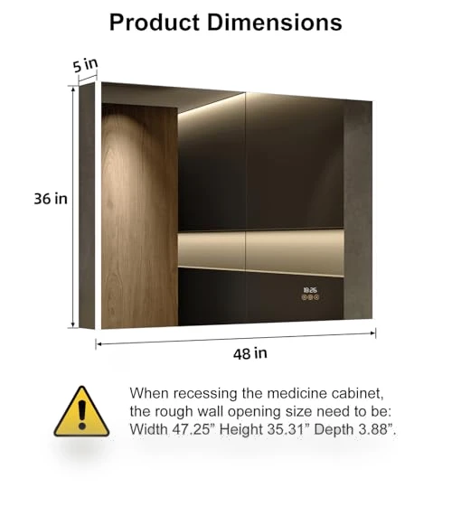 Smart LED Medicine Cabinet with Mirror — Medicine Cabinets, HBEZON
