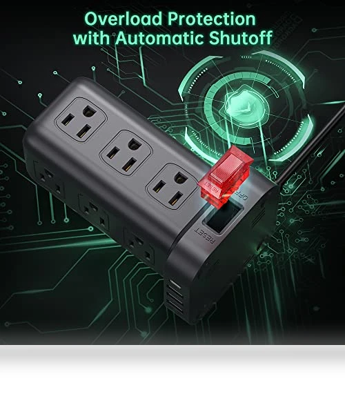 Surge Protector Power Strip Tower with USB Ports — Power Solutions & Surge Protection, SMALLRT
