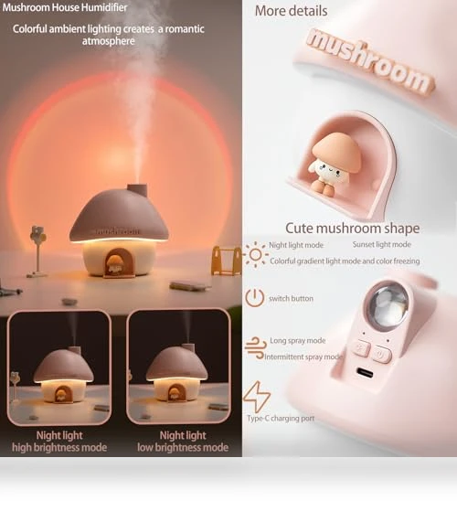 Ultrasonic Humidifier with Sunset Light — Air Moisturizers, fuliying