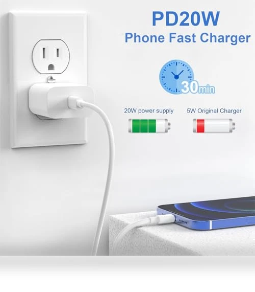 USB C Fast Charger with Lightning Cable — Lightning, ILOUYU