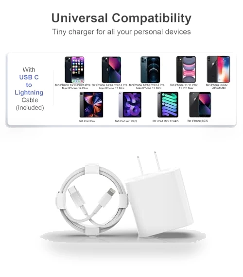 USB C Fast Charger with Lightning Cable — Lightning, ILOUYU