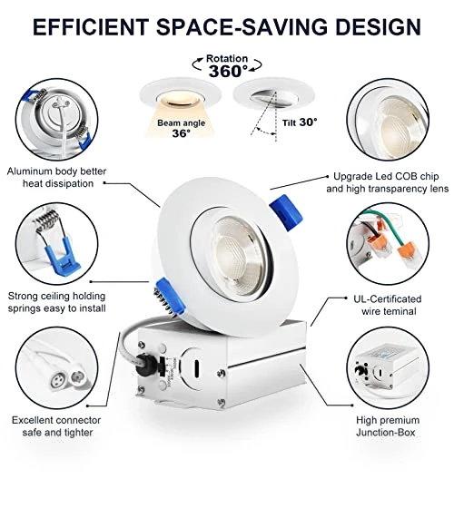 3 Inch Gimbal LED Recessed Light — Kits, Sublimation