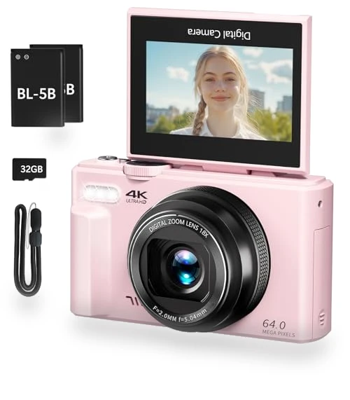 4K Digital Camera with Flip Screen — Camcorder, VJIANGER