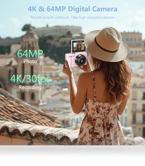 4K Digital Camera with Flip Screen — Camcorder, VJIANGER