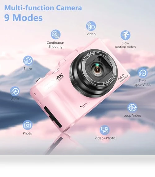 4K Digital Camera with Flip Screen — Camcorder, VJIANGER