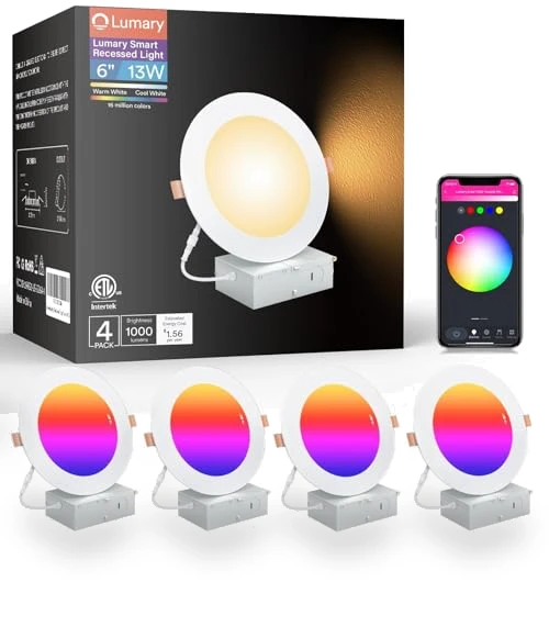 Smart Recessed Lighting 6 Inch — LED, Lumary