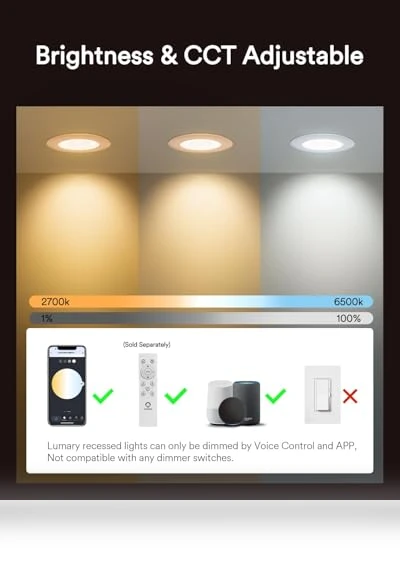 Smart WiFi Recessed Lights — Under-Cabinet Lights, Lumary