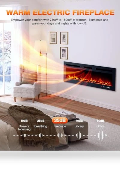 Wall Mounted Electric Fireplace Heater — Electric Heating Solutions, VISVEIL