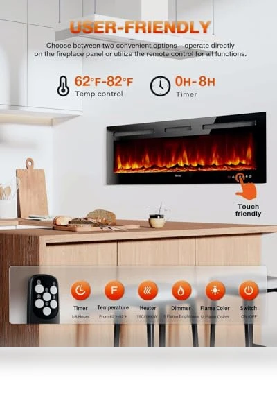 Wall Mounted Electric Fireplace Heater — Electric Heating Solutions, VISVEIL