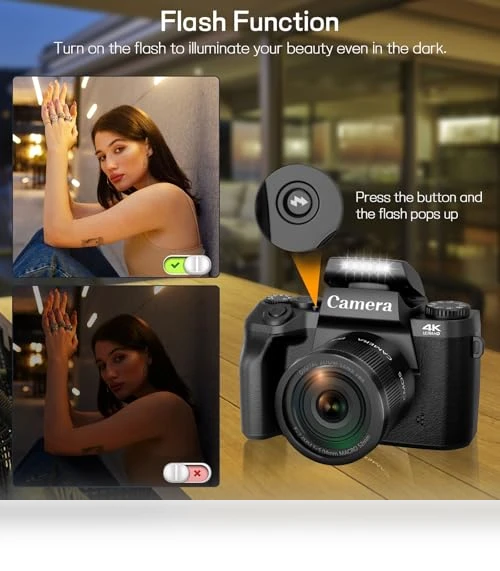 4K 64MP WiFi Vlogging Camera — Camcorder, NIKICAM