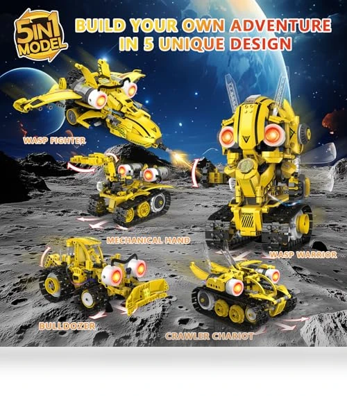 5-in-1 STEM Robot Building Kit — Interactive Figures & Robots, AKWME