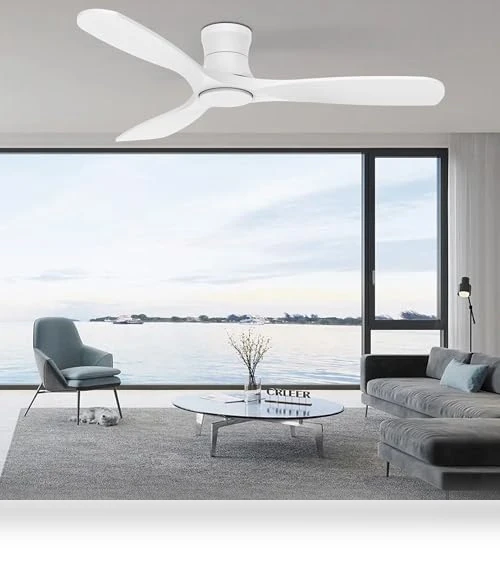 52” Wood Smart Flush Mount Ceiling Fan with Lights and Remote — Ceiling Fan Wall Controls