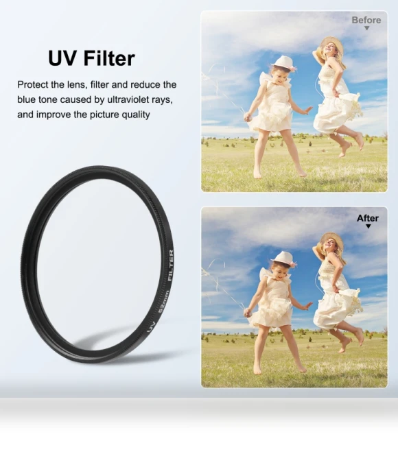 52mm UV Lens Filter with Adapter Ring for GoPro — Camera Gear, PULUZ