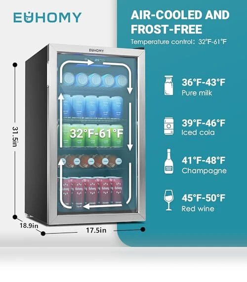 Beverage Refrigerator Cooler — Mini Fridges, EUHOMY