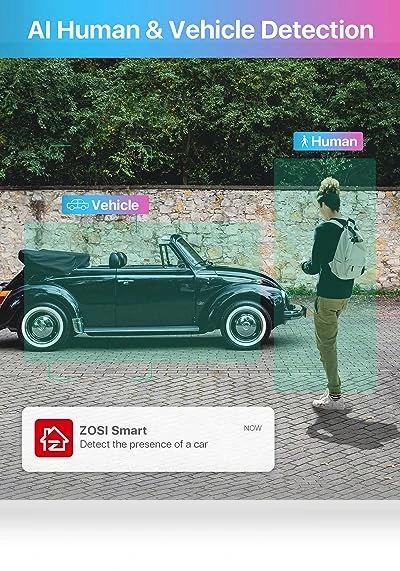 Home Security Camera System with AI Human Vehicle Detection — Outdoor Security Cameras, ZOSI