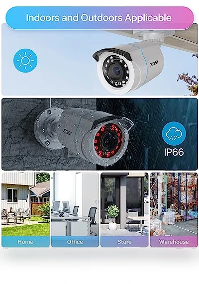Home Security Camera System with AI Human Vehicle Detection — Outdoor Security Cameras, ZOSI