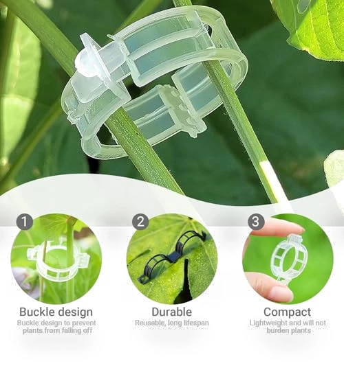 Reusable Plastic Plant Clips for Climbing Plants — Clamps, FKMEE
