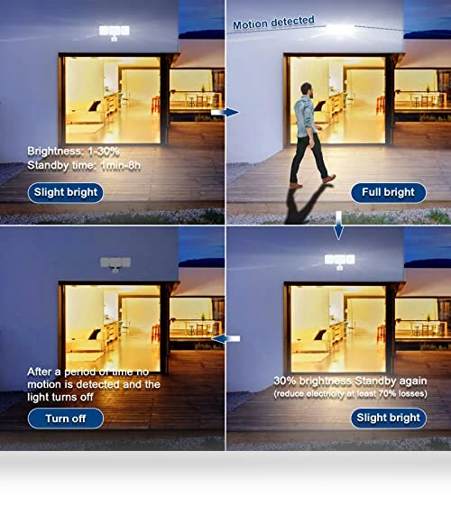 Smart Security Light Motion Sensor — Outdoor Security & Flood Lighting, EMANER