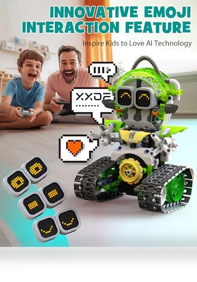 STEM AI Robot Toys Building Set — Interactive Figures & Robots, Opmind
