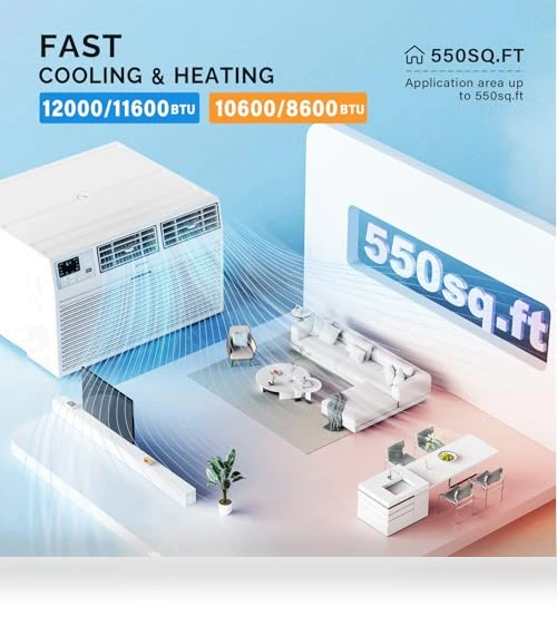 Through the Wall Air Conditioner with Heat — Wall, ROVSUN