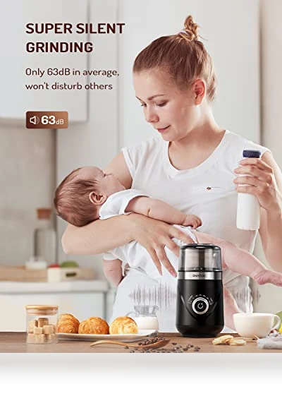 Upgraded Adjustable Coffee Grinder Electric — Electric Blade Coffee Grinders, SHARDOR