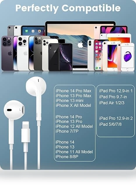 Wired Headphones for iPhone — In-Ear Headphones, NATUZORA