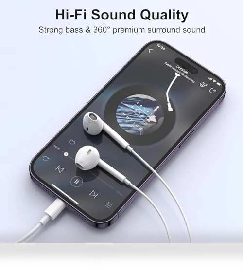 Wired Headphones for iPhone — In-Ear Headphones, NATUZORA