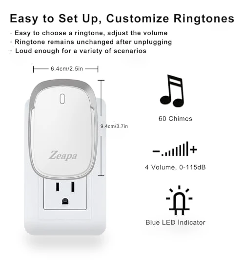 Wireless Doorbell with 2 Transmitter & 2 Receiver — Kits, Zeapa