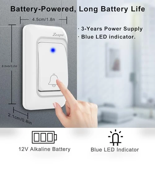 Wireless Doorbell with 2 Transmitter & 2 Receiver — Kits, Zeapa