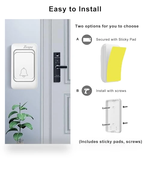 Wireless Doorbell with 2 Transmitter & 2 Receiver — Kits, Zeapa