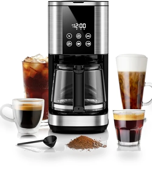 10-Cup Drip Coffee Maker with LED Display & Touch Screen — Coffee Makers, Kismile