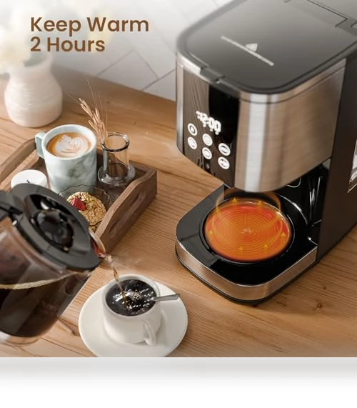 10-Cup Drip Coffee Maker with LED Display & Touch Screen — Coffee Makers, Kismile