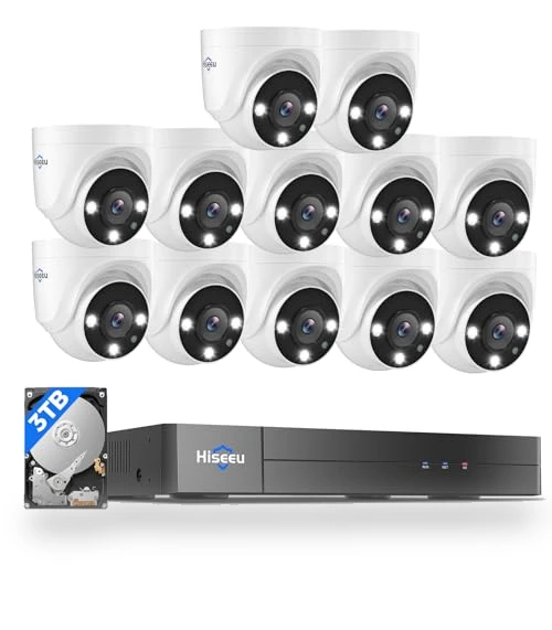 12CH 3K Wired Security Camera System — Security Cameras, Hiseeu