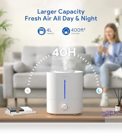 4L Cool Mist Humidifier with Diffuser — Air Moisturizers, ASAKUKI