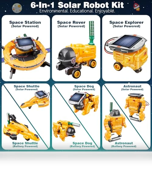 6-in-1 Solar Robot Toys — Solar Power, Dioju